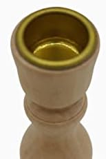 Creative Hobbies 4 Inch Tall Unfinished Wooden Candlesticks with Metal Candle Holder Cup Center - Wholesale Pack of 6 - Image 5