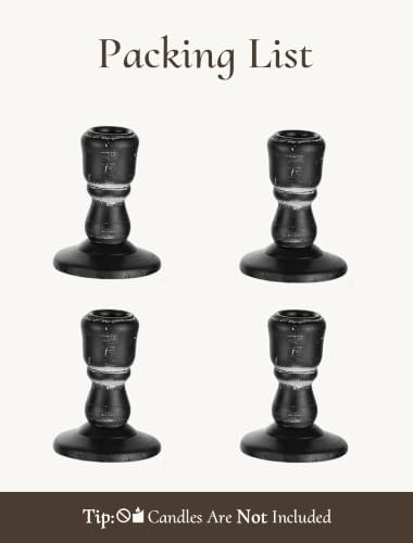 Wooden Taper Candle Holders: Rustic Farmhouse Decor, Set of 4 - Image 7