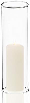 CYS EXCEL 2 PCS (H:10" D:4") Open Ended Glass Hurricane Candleholder Tube Shade | Open Flame Candle Chimney Tube Cover | Bottomless Cylinder - Image 6