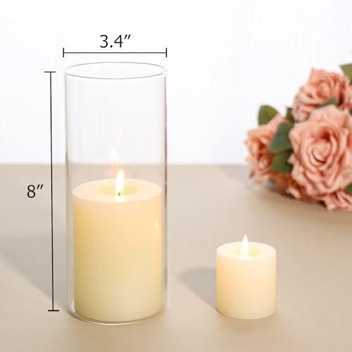 SUPMIND 8inch Glass Cylinder Vases for Centerpieces, 7Pcs Tall Flower Vases - Image 6