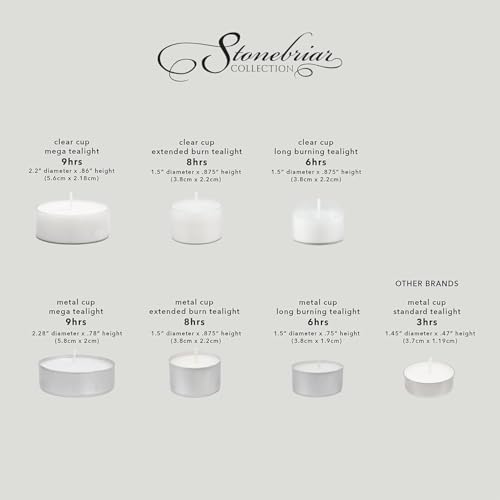 Stonebriar Tea Light Candles — 8 Hour Burn Time, Unscented Long-Lasting Clear Cup Candles for Home Décor & Special Occasions, Pack of 192, White - Image 7