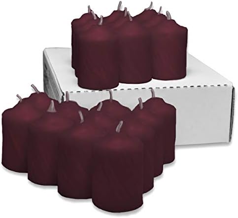 Burgundy Mulberry Scented Votive Candles - 15 Hour Long Burn Time - Textured Finish - Box of 20 - Image 3