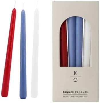 Kandle & Co Red White & Blue Dinner Candles, 10 Inch Taper Candles Set of 6 – Non-Drip, Long-Burning, Unscented Patriotic Candlesticks for 4th of July, Memorial Day, 250th Anniversary & Veterans Day - Image 7