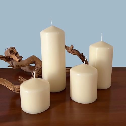 Stonebriar Unscented Pillar Candles – 80 Hour Burn Time, Long-Lasting Wax Candles for Weddings, Holidays, Home Décor & Special Events, Pack of 3, Ivory, 3" x 8" - Image 7