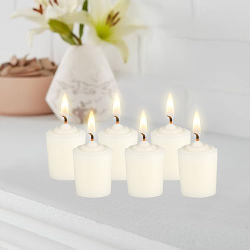 Mega Candles 12 pcs Unscented Off White Votive Candles, Hand Poured Wax Candle 15 Hour 1.5 Inch x 2.25 Inch, Home Décor, Wedding Receptions, Centerpieces, Occasions, Events, Festivities, Meditations - Image 5