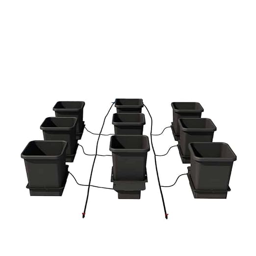 AutoPot 9 Pot System with 3.9 Gallon Plastic Pots and No Tank - Self-Watering, Gravity-Fed Hydroponic Systems (9Pot - 3.9 Gallon - No Tank)