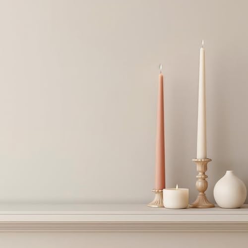 Tapered Dinner Candles, Pack of 6 – Soy & Paraffin Wax Blend, 10-Inch Dripless Taper Candles with 7-Hr. Clean Burn – Smokeless Unscented Tapers for Weddings, Dinner Tables & Home Decor – Ivory - Image 7