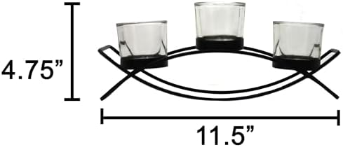 Seraphic Iron Arch Table Centerpiece Decorations Long Candle Holder for Weddings, Patio, Kitchen, Dining Room, and Coffee Tables, White, Clear Chunky 3 Cups - Image 3