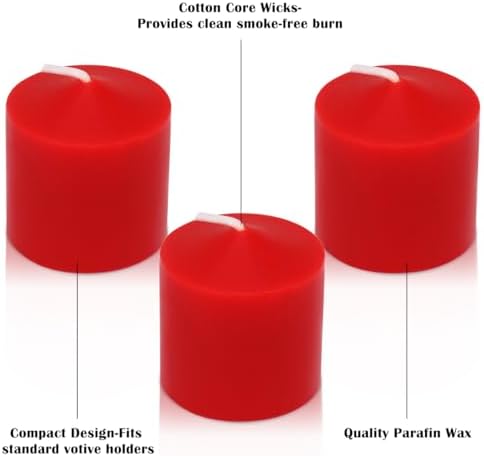 8 Hour Burgundy Votive Candles for Weddings Party Christmas and Emergency, Set of 9 Unscented Bulk Candles for Restaurants and Home Decoration - Image 7
