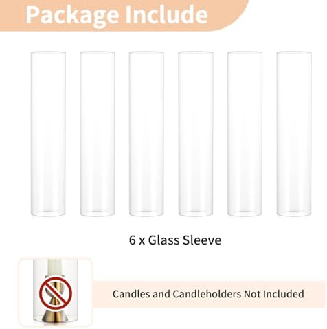 NUPTIO Hurricane Candle Holder for Candlestick: Clear Glass Cylinder Cover - Image 6