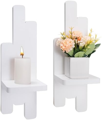 Yorkmills Wall Candle Sconces Set of Two, White Wall Sconce Candle Holder - Image 7
