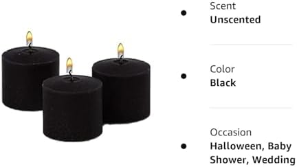 D'light Online Unscented Black Votive Candles - for Halloween, Birthdays, Baby Shower, Home Decoration and Weddings (Black, 10 Hour - Set of 12) - Image 5