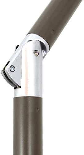 California Umbrella 9' Round Aluminum Market Umbrella, Crank Lift, Push Button Tilt, Bronze Pole