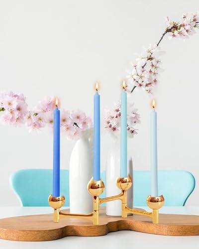 Colored Taper Candles Set of 12 Unscented, Dripless, Smokeless Long Tall Tapered Candlesticks Wedding Advent Home Decor Dinner Christmas-Natural Color Series-10.6 Inch - Image 7