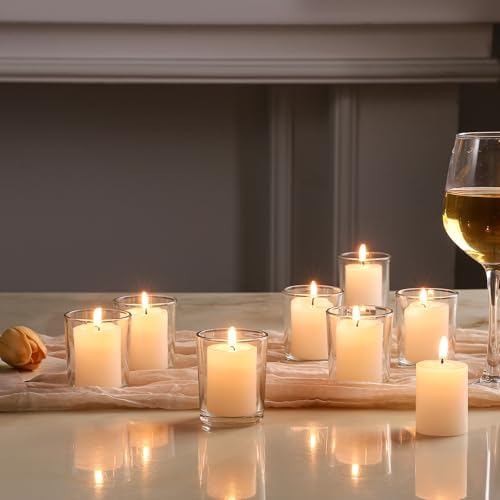 72pcs Clear Glass Tea Light Holders - Votive Candle Holders Bulk for Weddings Events - Glass Votives for Wedding Centerpieces, Christmas, Thanksgiving - Candle Accessories Decor (72, Clear) - Image 6