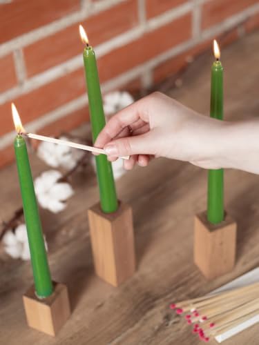 CANDWAX 12 inch Taper Candles 12 Pack - Colored Candle Sticks Great as Dinner Candle Set - Grass Green - Image 6