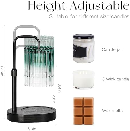Candeldo Candle Warmer Lamp with Timer: Emerald Green Wax Melt Warmer - Image 7