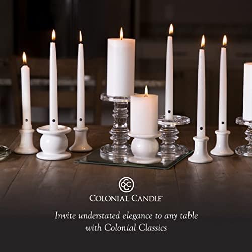 Colonial Candle Unscented Taper Candle, Classic Collection, Green, 10 in, Pack of 6 Candlesticks - Up to 8 Hours Burn - Image 5