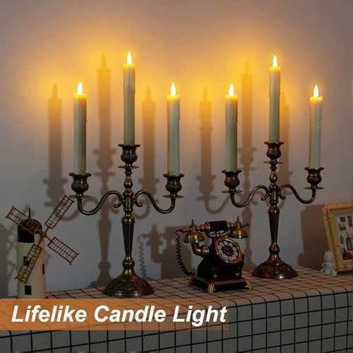 Flameless taper candles, 6.7in battery operated candles for home decoration - Image 7