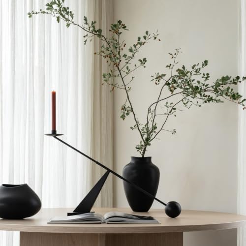 Black Metal Modern Candle Holder Candlestick Holders Decorative Candle Stand, Tapered Candle Holders Home Decoration 19 inch - Image 6