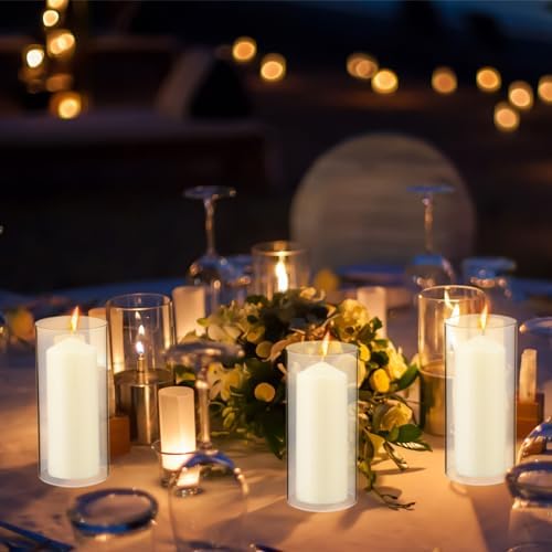 Yaomiao 6 Pcs Hurricane Glass Candle Holders Sleeve, 2.95 x 6 Inch - Image 6