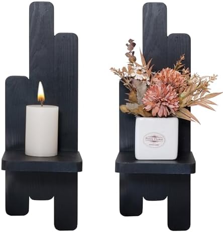 Yorkmills Wall Candle Sconces Set of Two, Black Wall Sconce Candle Holder - Image 7