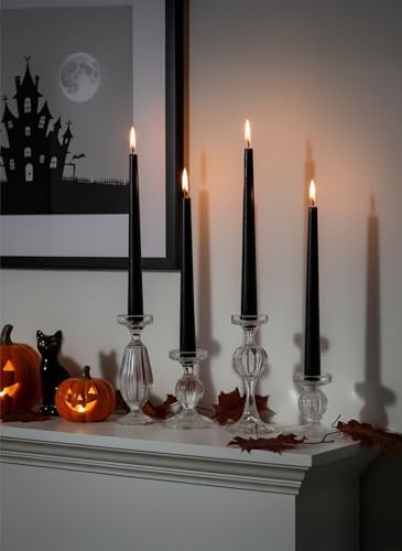 12PK 10" Classic Taper Candles, Black, 7-8 Hours Long Burning, Unscented Tall Candlesticks - Image 7