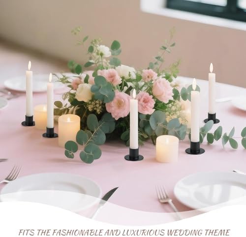 48Pcs Black Metal Taper Candle Holders Set - 2"×1" Elegant Bulk Heavy Base Candlestick Centerpieces for Table Decor, Wedding, Anniversary, Dinner Party - Image 6