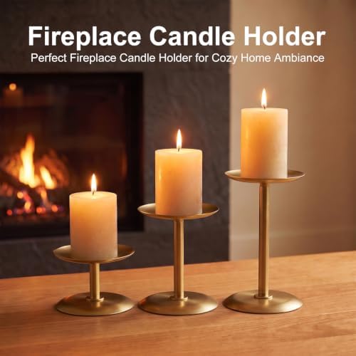 Homemory Fall Halloween Table Decor, Gold Metal Candle Holders Set of 3 - Image 6