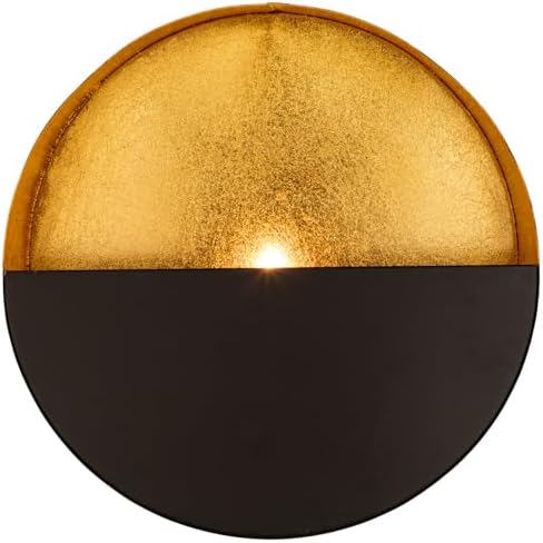 Luxury Metal Wall Candle Sconces – Large Handcrafted Wall-Mounted Tealight Candle Holders with Gold Leaf Interior – Modern & Rustic Home Décor for Living Room, Hallway – 11.8" Black Single Piece - Image 6