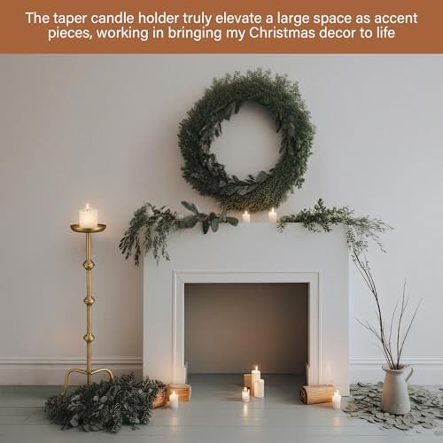 Mumufy 1 Pcs Metal Tall Floor Candleholder Candlestick, 32 Inch, Gold - Image 6