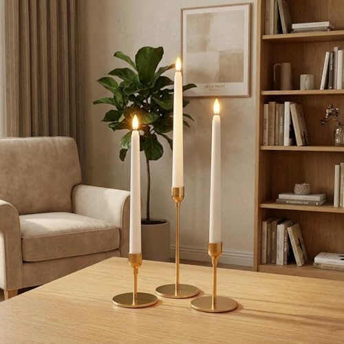 White Flameless Taper Candles with Remote Timer Set of 6 - Image 6