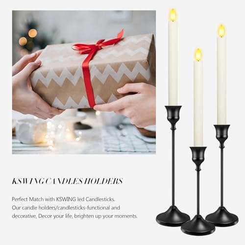 Candlestick Holders 6 PCS Metal Taper Candle Holders, KSWING Black Candle Stick Holders Set, Perfect for Table Centerpiece Mantel Party Wedding Christmas Home Decor, Set of 6 - Image 6