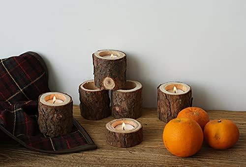 Lawei 20 Pack Wooden Tealight Candle Holder, Wood Votive Tealight Holder Tealight Candlestick for Wedding Party Birthday Holiday Decoration - Image 7