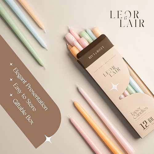 Leor & Lair Pastel Taper Candles, 12 Pack, 10" Easter Candlesticks - Image 3