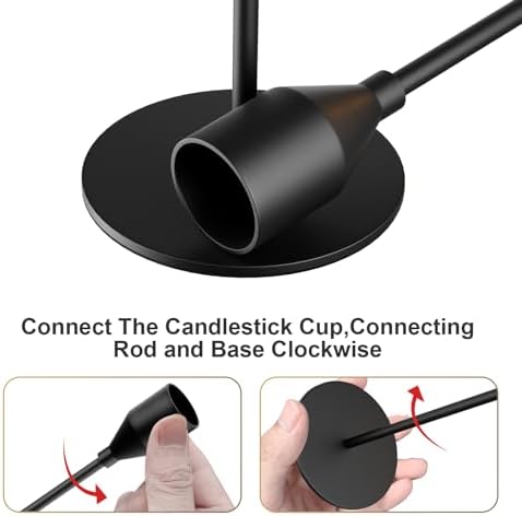 NLBTW Black Candlestick Holders, Set of 3 Tall Metal Taper Candle Holder - Image 6