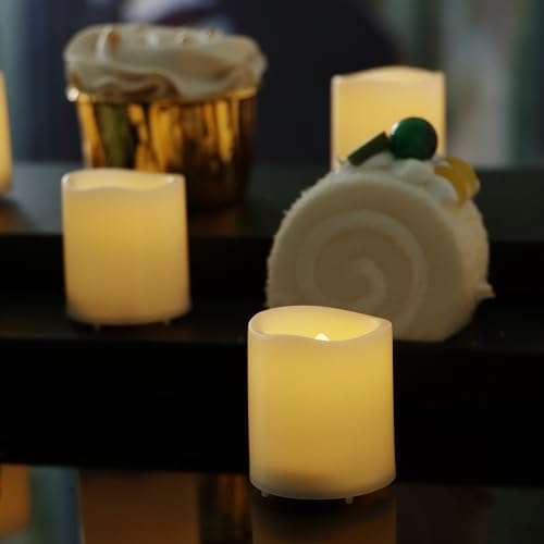 Battery Operated Flameless LED Votive Candles Warm White Light 6 Pack - Image 4