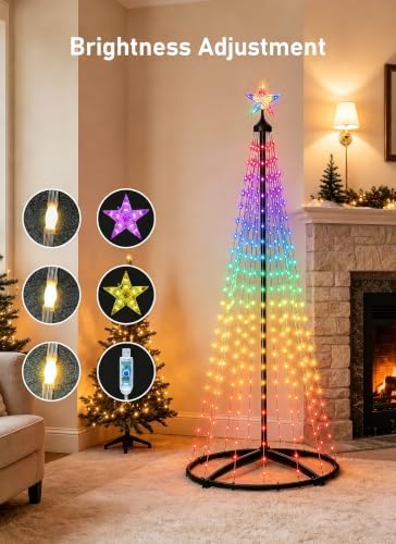 oneup 7FT Christmas Cone Tree Light, Smart RGB Light with App & Remote - Image 7