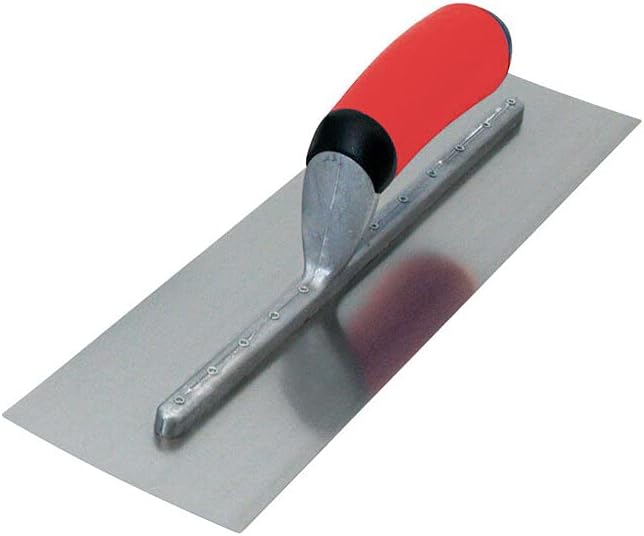 MARSHALLTOWN QLT Concrete Finishing Trowel, 14 x 4 Inch Carbon Steel Blade, Soft Grip Handle, FT373R