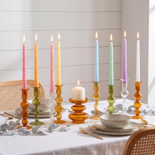MTLEE 16 Pcs Long Taper Candlestick Bulk 10 Inch Smokeless, Candy - Image 7