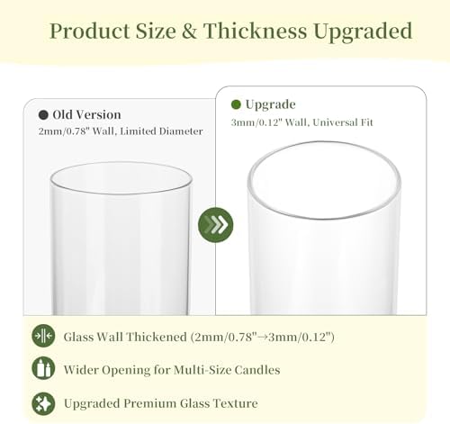 Glasseam Hurricane Pillar Candle Holders: 3Pcs Glass Vases for Centerpieces - Image 7