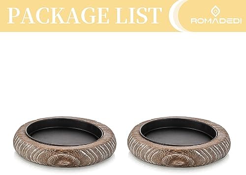 Romadedi Whitewashed Wood Candle Holder Tray, Pack of 2 - Image 7