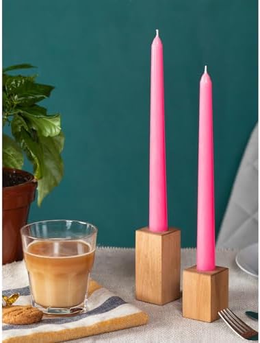 CANDWAX 8 inch Pink Taper Candles Set of 12 - Unscented Smokeless Dripless Tall Candlesticks - Perfect as Easter Candles and for Holidays, Ordinary Dinners and Special Occasions - Pink Candle Sticks - Image 6