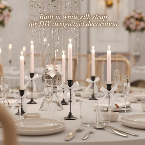 FSyueyun Black Candle Holders Set of 6, Modern Metal Candlestick Holders - Image 6