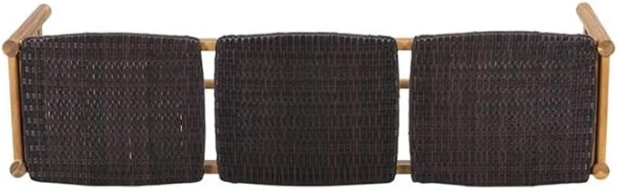 Christopher Knight Home Bonnie Outdoor 3 Seater Wicker Bench, Teak and Brown