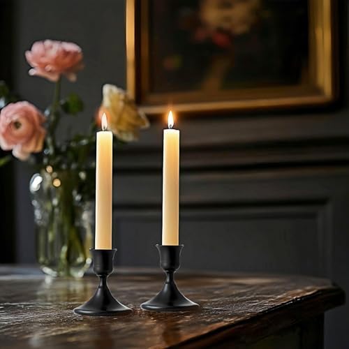 Matte Black Candlestick Holders, Small Taper Candle Holders,Set of 2 - Image 7