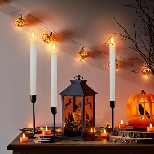 HINZER 6Pcs Flameless Taper Candles with Remote, Fall Home Wedding Decor - Image 7