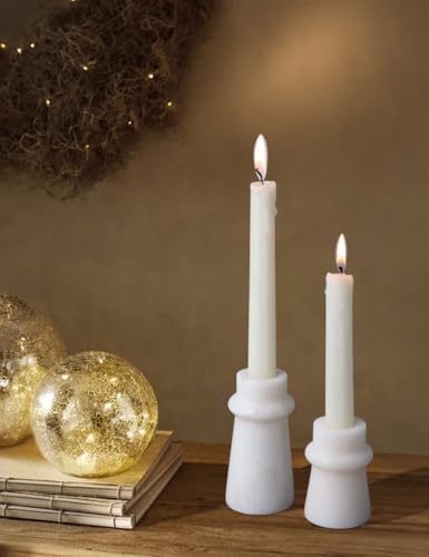 Vixdonos Marble Candle Holder Set of 2 Taper Candle Candlestick Mantle Candle Stand for Home Decor,Wedding,Party and Table Centerpieces(White) - Image 7