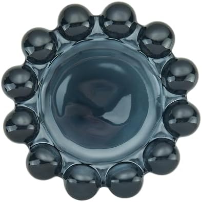 Black Glass Candle Dish, 1 Pack Modern Bubble Candle Holder for Small Candles and Diffusers, Decorative Home Decor Accessory - Image 3