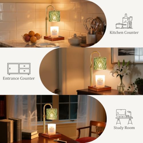 Green Candle Warmer Lamp with Timer - Wax Melt Warmer for Jar Candles - Image 7